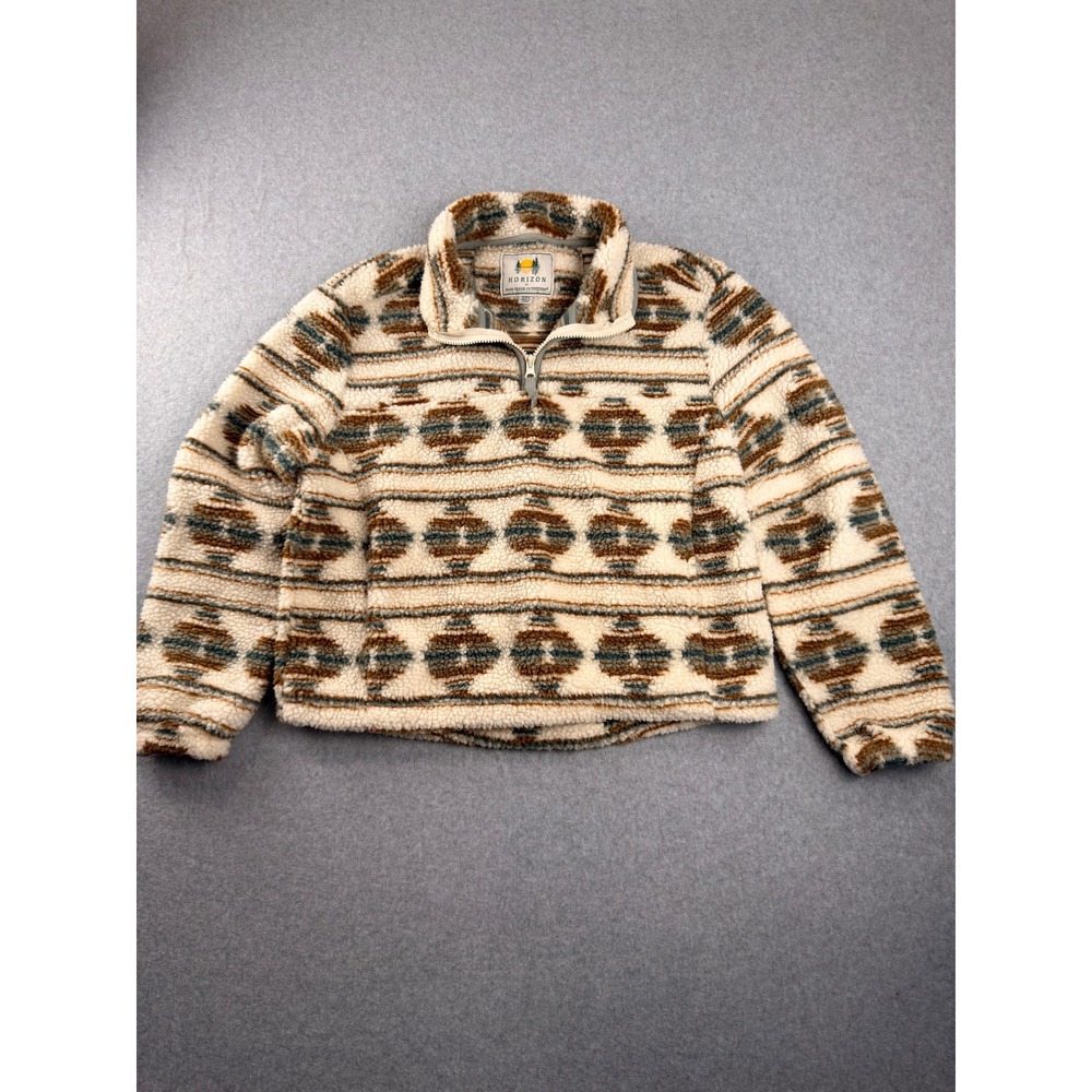Bass Creek Outfitters Horizon Sherpa Fleece Quarter Zip Pullover Southwestern S